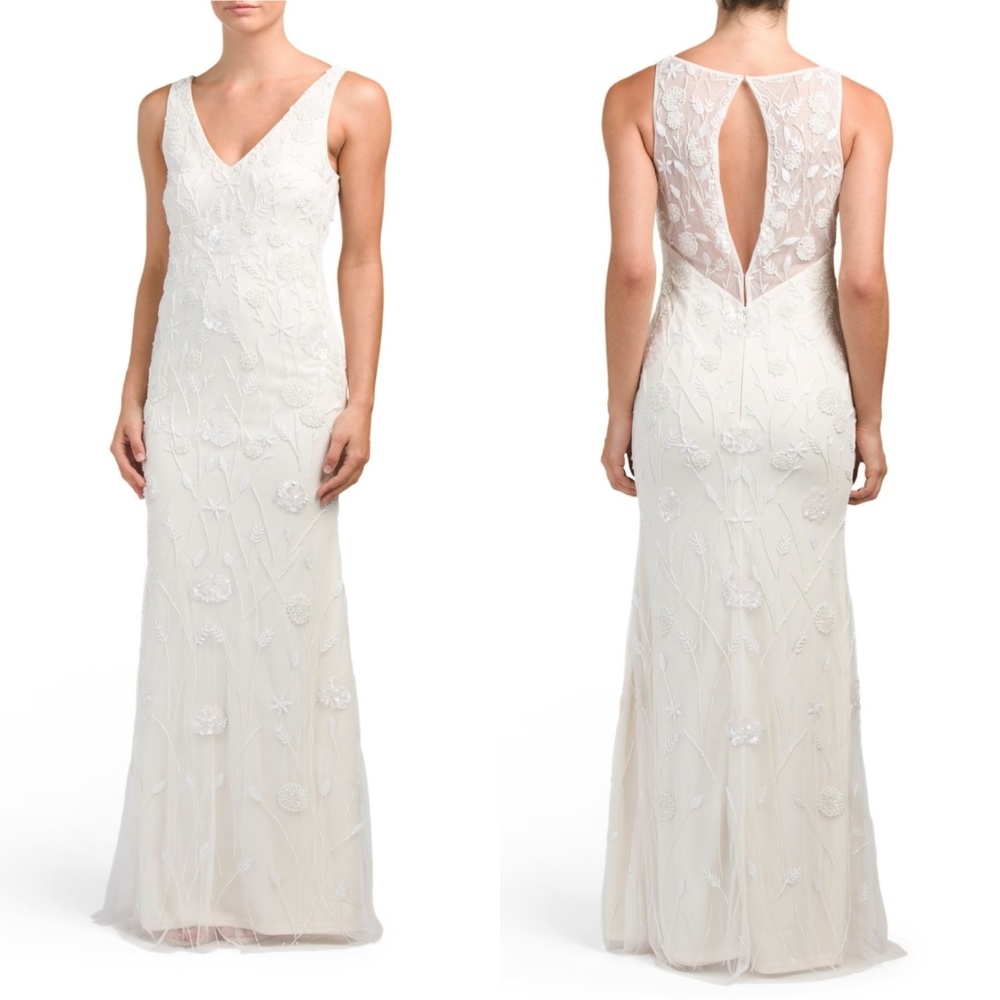 NWOT Lotus Threads Hand Beaded Floral Gown